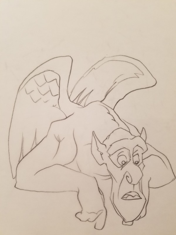 The Hunchback of Notre Dame Poster Concept, Victor the Gargoyle Pointing Down by John Alvin, Image 1.