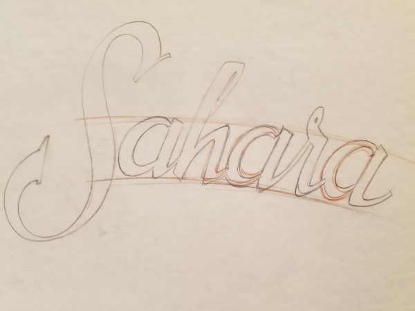 The Majestic Sand Pirates of the Sahara Logo Concept, Cursive
