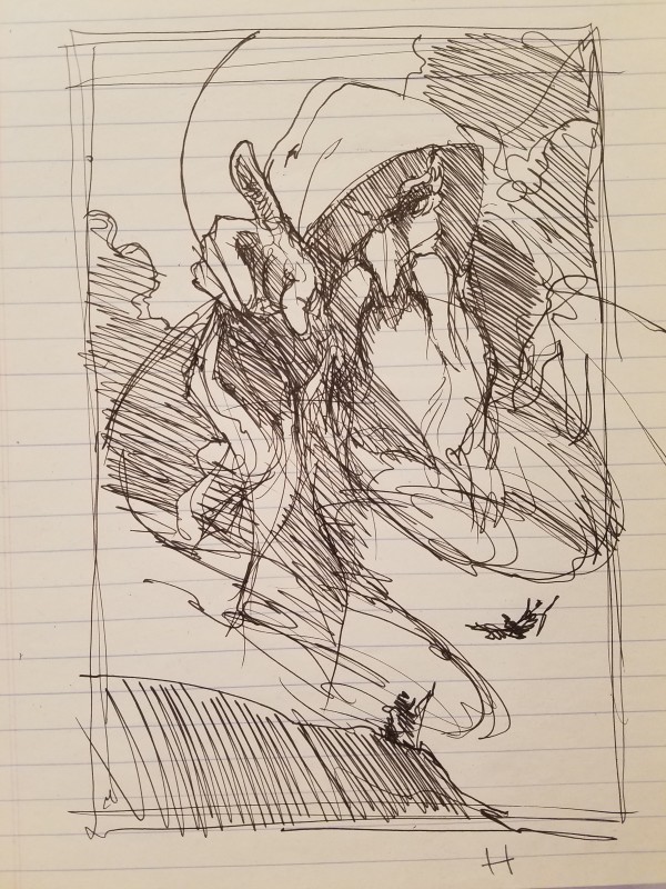 Quest for Camelot Very Rough Concept Sketch, Merlin Pointing