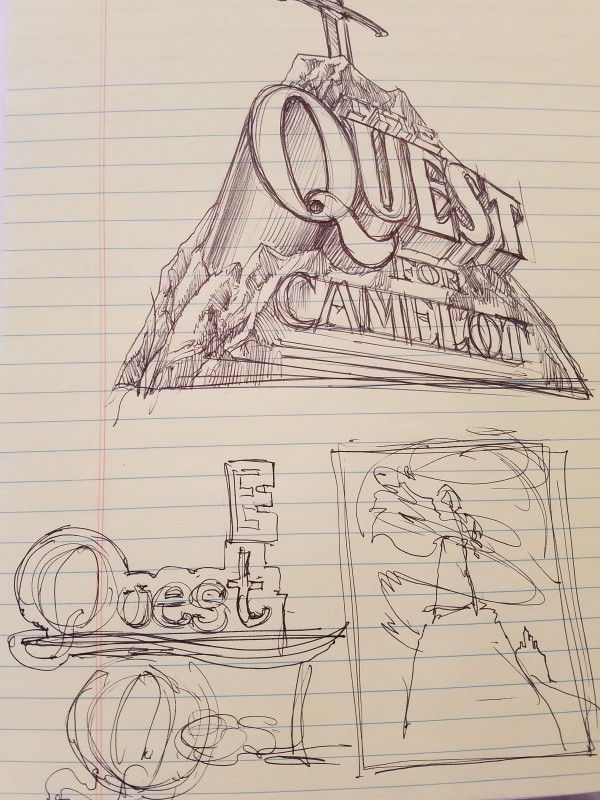 Quest for Camelot Very Rough Concept Sketch Title