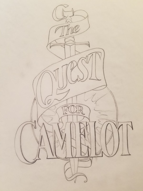 Quest for Camelot Title Concept, Ribbon Wrapping Sword