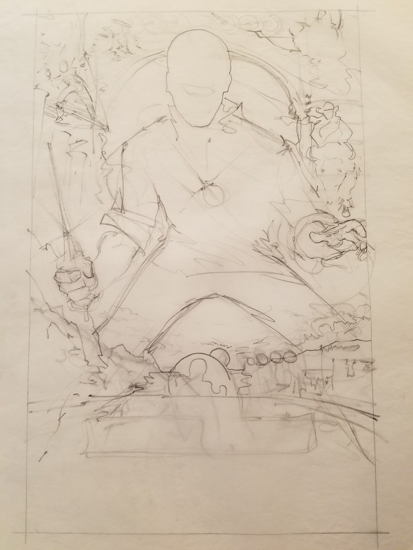 The Golden Child Poster Concept, Rough Sketch of Chandler 1 by John Alvin, Image 1.