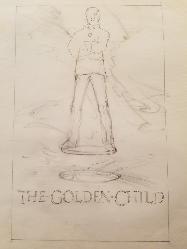 The Golden Child Poster Concept, Rough Concept with Manhole Cover by John Alvin, Image 1.