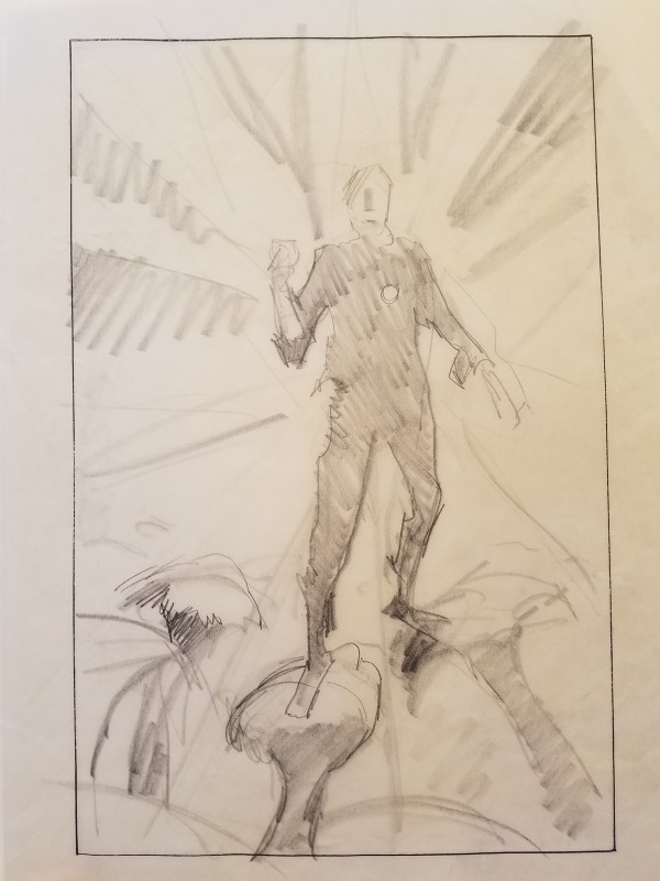 The Golden Child Poster Concept, Rough Layout Sketch of Chandler by John Alvin, Image 1.