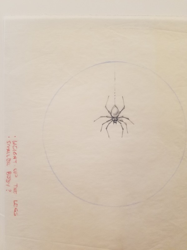 Arachnophobia Poster Concept, Spider, Red Pencil