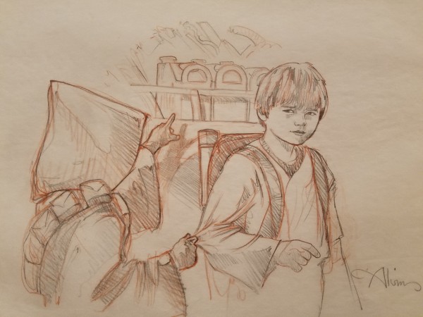 Star Wars Anakin's Fate Interior Art, Red Pencil