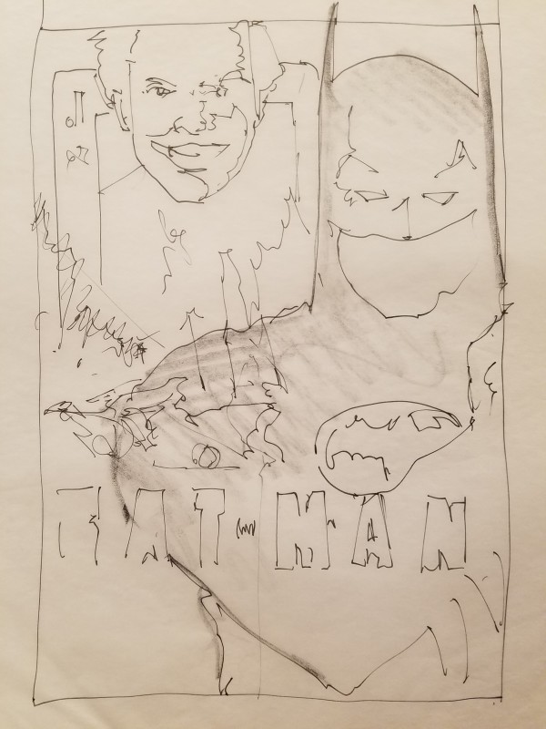 Batman Poster Concept, Pen Lining