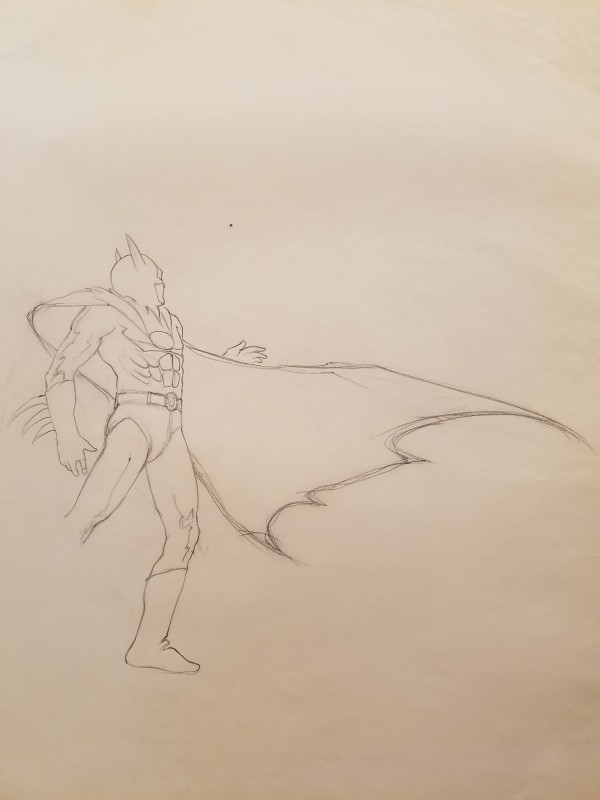 Batman Poster Concept, Unfinished Left Leg