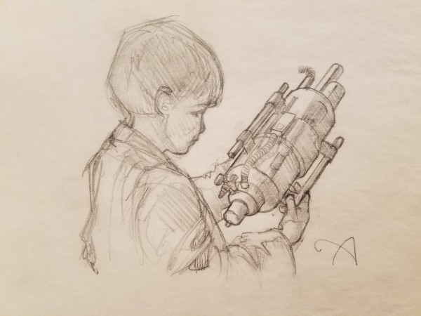 Star Wars Anakin's Fate Interior Art, Anakin and Podracer Part