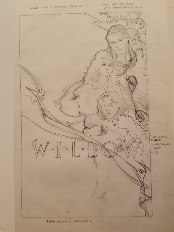 Willow Poster Concept, Cast on Right, Notes Above