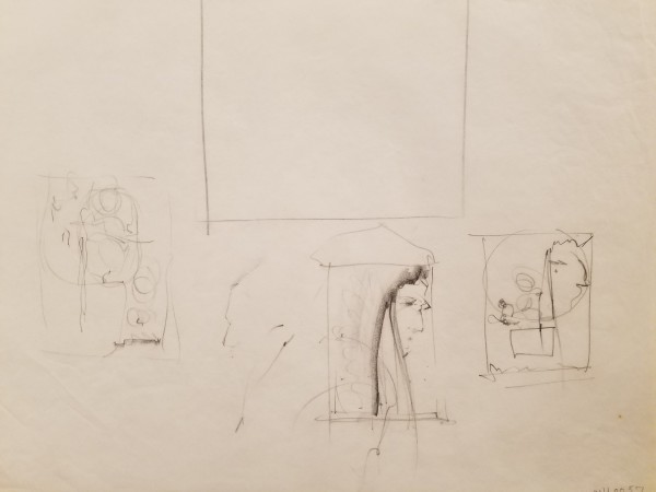 Willow Poster Concept, Layout Sketches and Design Scribbles, Large Empty Box Above