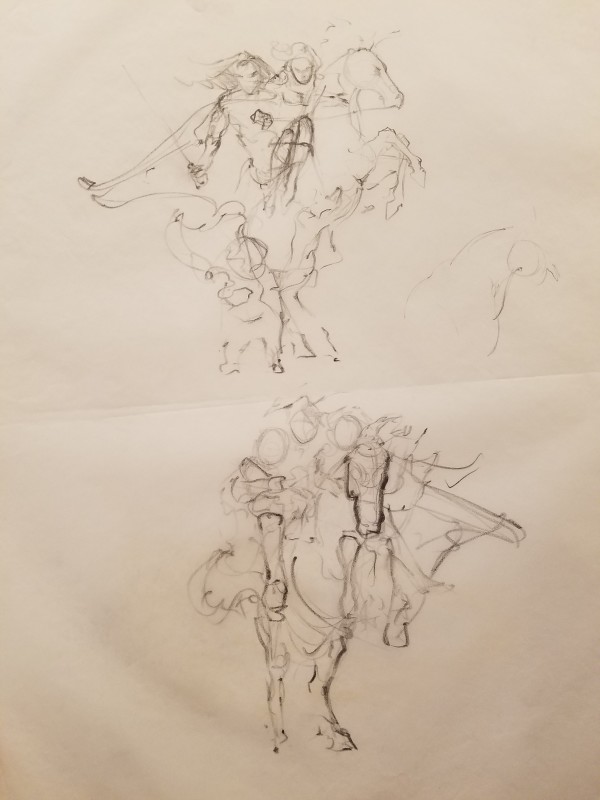 Willow Poster Concept, Two Sketches of Cast