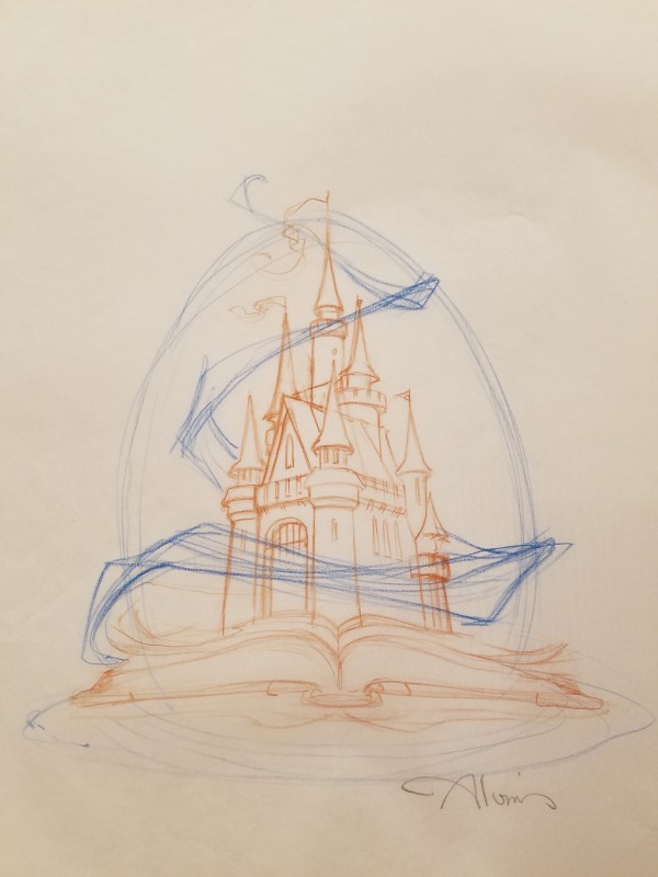 Fantasia 2000 Concept Art, Red Pencil Castle