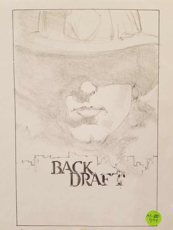 Backdraft Poster Concept, Darkened Firefighter in Sky