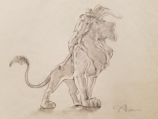The Lion King IMAX Poster Concept Art, Simba Standing Facing Right, "1"