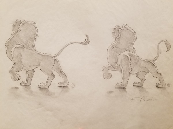 The Lion King  IMAX Poster Concept Art, Two Simbas Facing Left &  Away