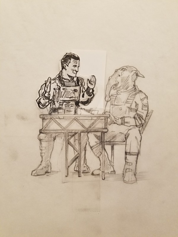 Star Wars Anakin's Fate Interior Art, Podracers, Two Overlaid Pieces