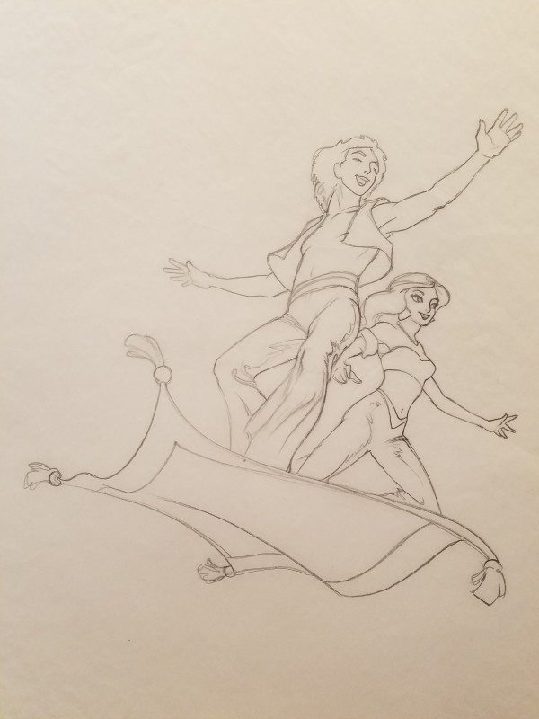 Aladdin Poster Concept, Couple on Carpet, Close to International Key Art