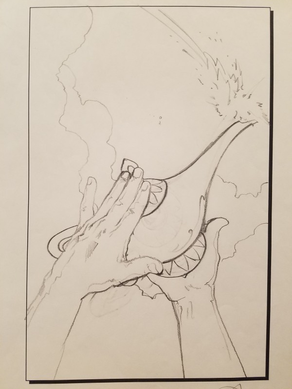 Aladdin Poster Concept, Hands & Lamp