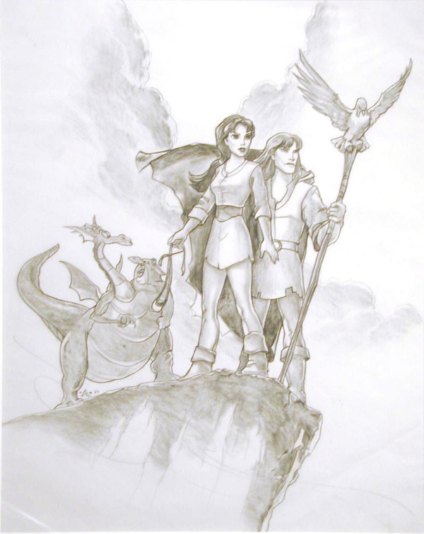 Quest for Camelot Poster Concept, Kaylee, Garrett, Eagle on Staff