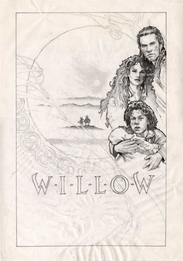 Willow Poster Concept, Circle Border with Characters on Right