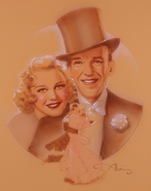 Top Hat Ginger Rogers and Fred Astaire: Sepia Portrait