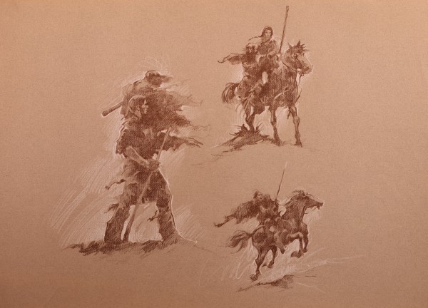 Willow Sepia Original, Frazetta Style Concepts, Willow & Madmortigan