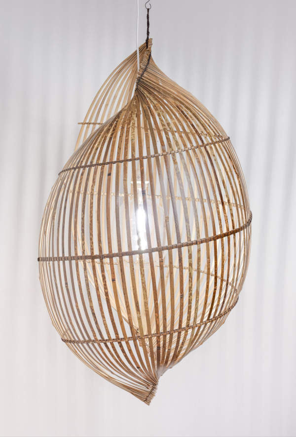 Black Bamboo Spiral Lamp by Charissa