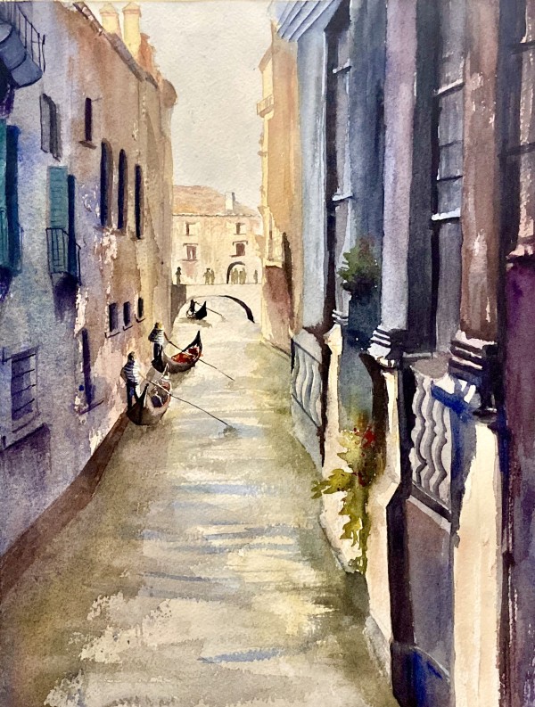Gondolas in Venice by Janea Spillers
