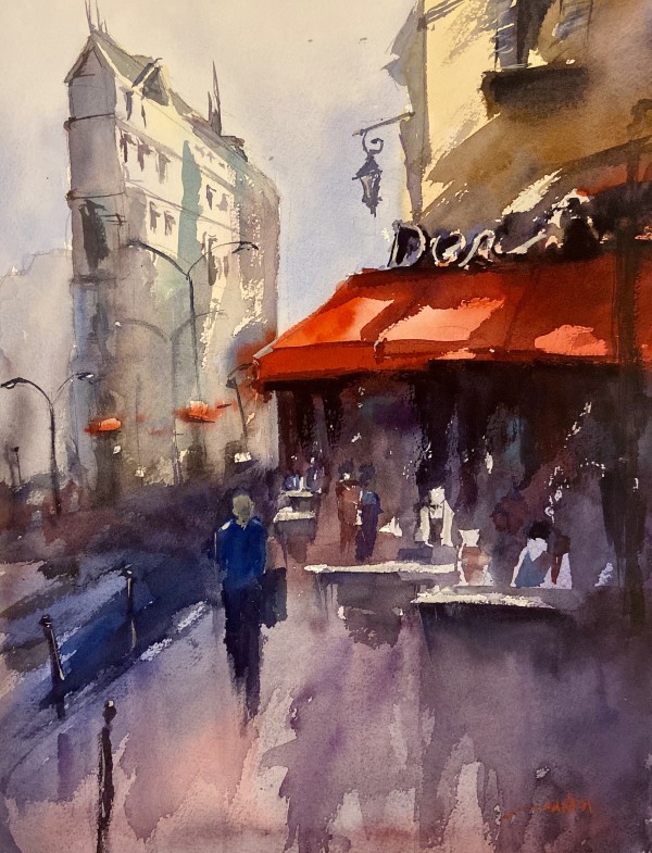 Red Awning in Paris by Janea Spillers