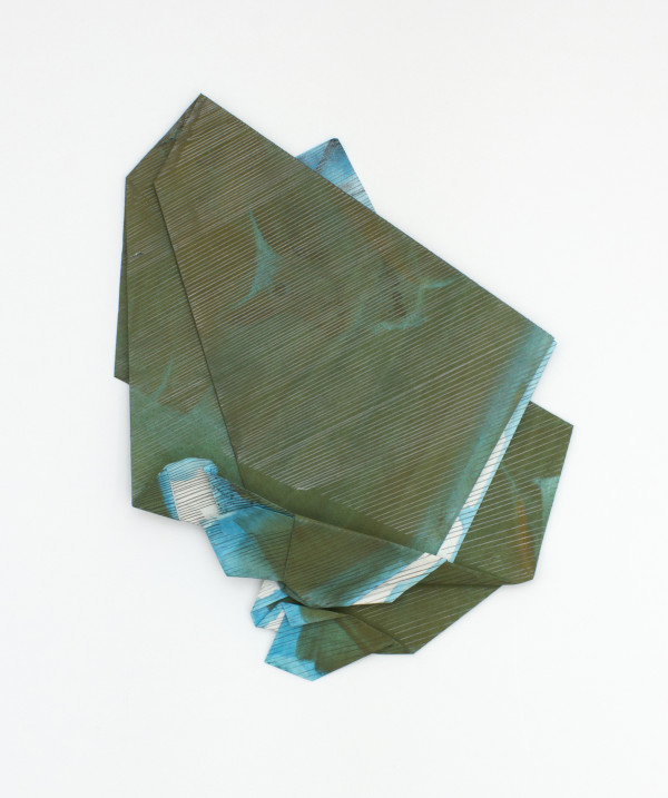 To fold is to double (36, green wash) by Astri Snodgrass