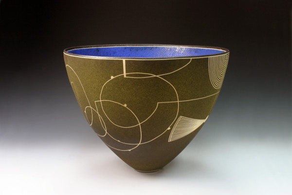 Blue and Green Geometric Bowl by BilianaPopova