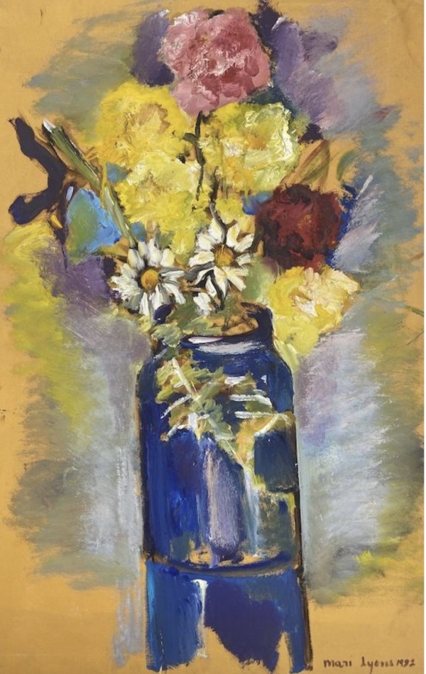 Blue Jar Bouquet by Mari Lyons