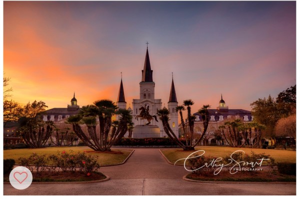 (54) St. Louis Cathedral Sunset by Cathy Smart