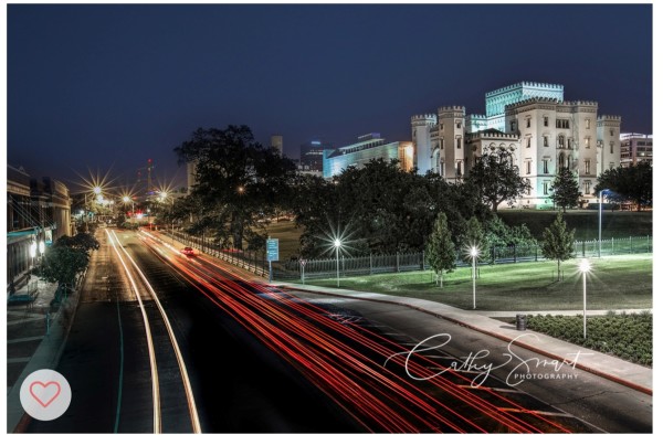 (18) Night Lights and the Louisiana Old State Capitol by Cathy Smart