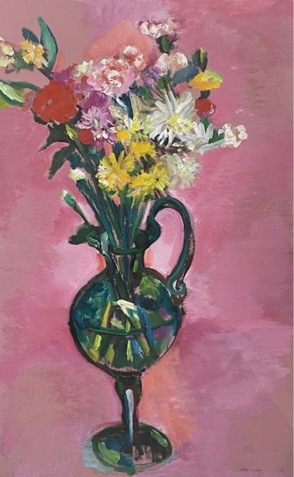 Wildflowers in Green Vase by Mari Lyons