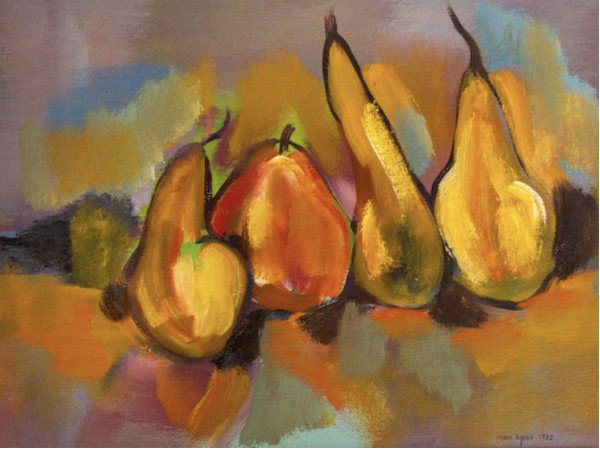 Colorful Pears by Mari Lyons