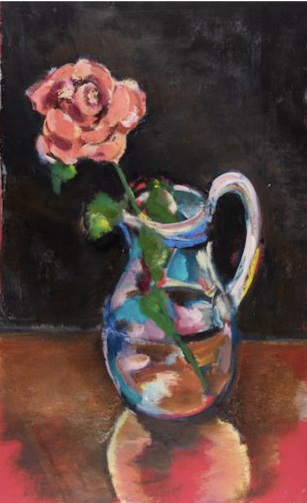 Rose in Glass Vase by Mari Lyons
