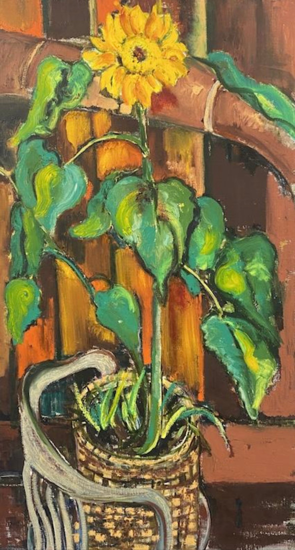 84. Sunflower in a Basket by Mari Lyons