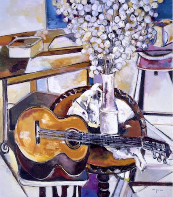 95. Japanese Money Plant and Guitar by Mari Lyons