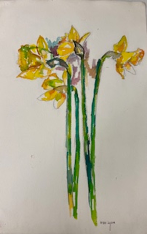 Daffodils on Stem I by Mari Lyons