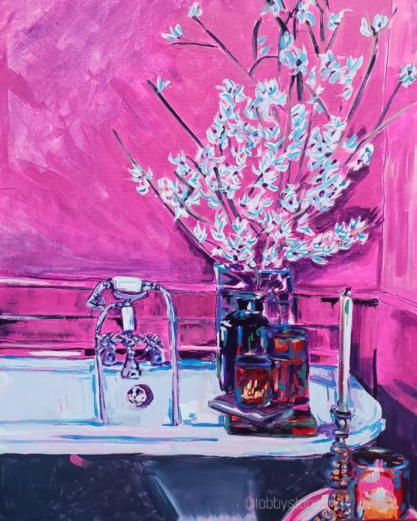 Pink bathroom 5 by Tabitha Stone