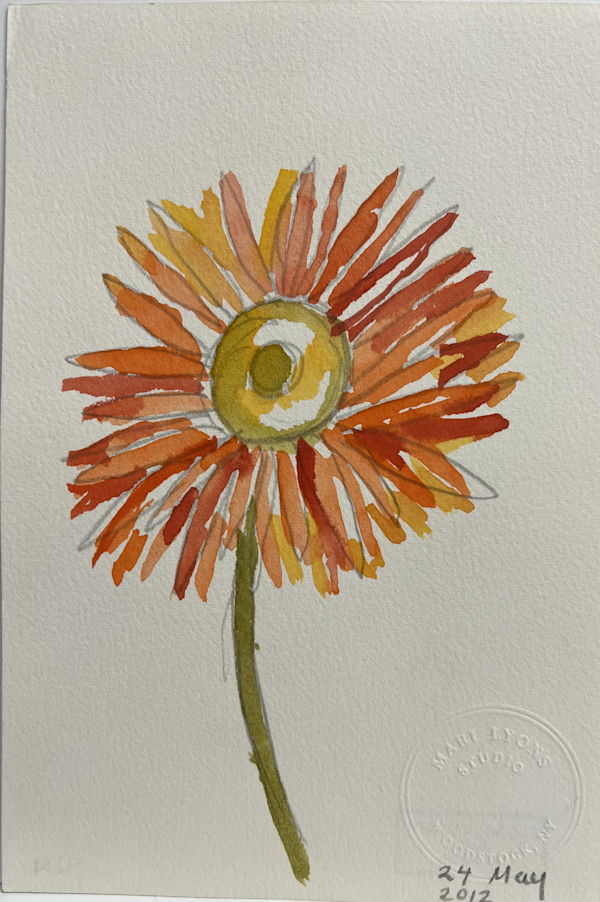 Small Single Orange Flower by Mari Lyons