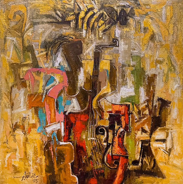 The Contrabass Player by Refki Elrazzaz