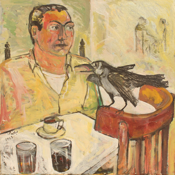 Crow in the cafe by Omar El Fayoumi