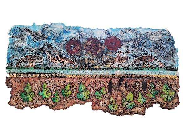 Geese on Green Grass by Israa Kazem