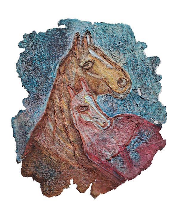Two Horses Portrait by Israa Kazem