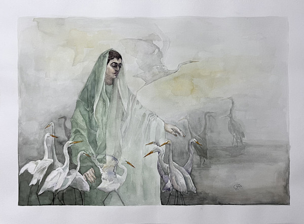 Lady of the Egrets by Eman Tark