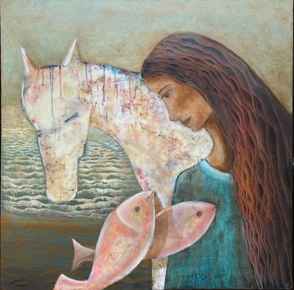 Girl and Horse by Randa Ismail