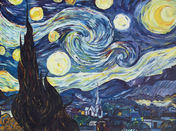 Starry Night by Vincent van Gogh - copied by Nila Jane Autry